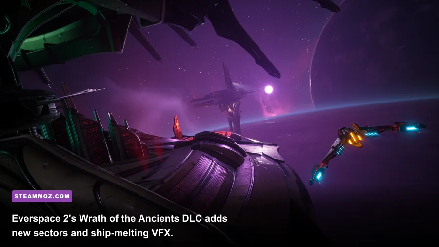 Everspace 2 starship battle in the Wrath of the Ancients expansion