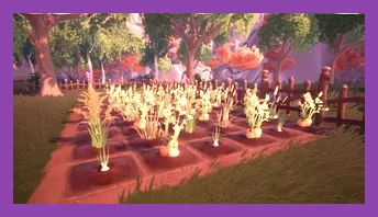 Palia gardening plots with crops and farmable soil
