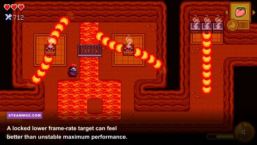 Buffet Knight Decadent Full Course running on Steam Deck during a combat encounter