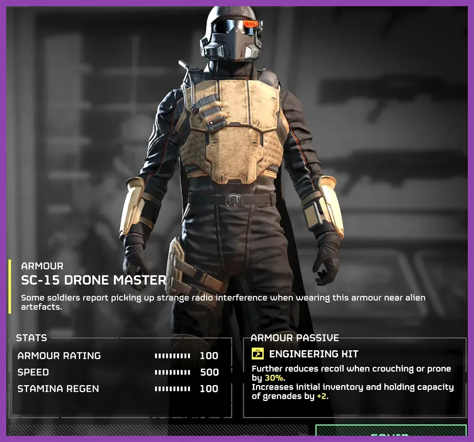 A Helldiver wearing SC-30 Trailblazer Scout armor overlooking a Terminid nest.