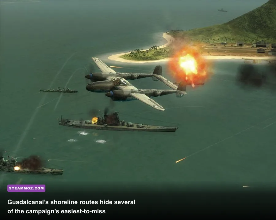 Battlestations Midway Guadalcanal mission with PT boats and coastal defenses