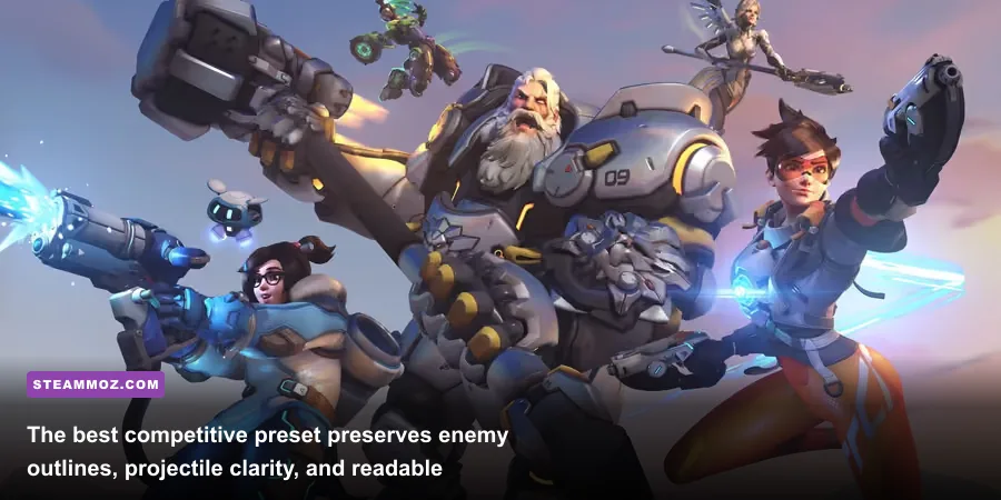 Overwatch 2 competitive team fight on King’s Row with clear enemy silhouettes