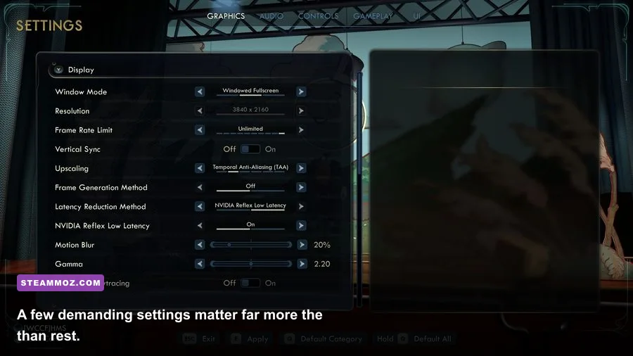 Architect Life PC graphics settings including shadows resolution and anti aliasing