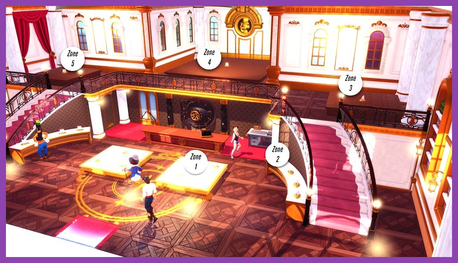 Scrooge McDuck standing inside his furniture store in Disney Dreamlight Valley