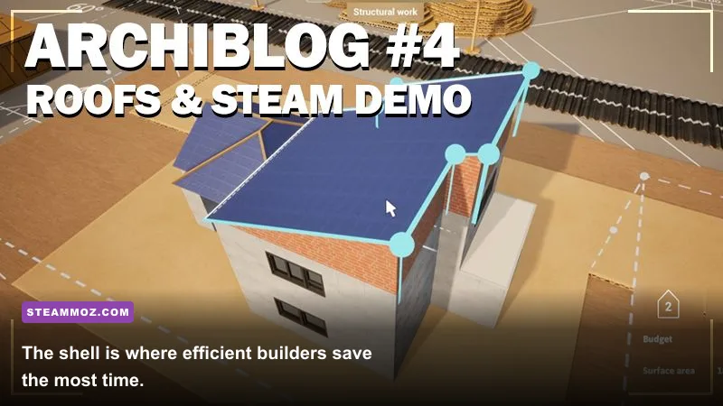 Architect Life house foundation wall and roof construction tools in gameplay