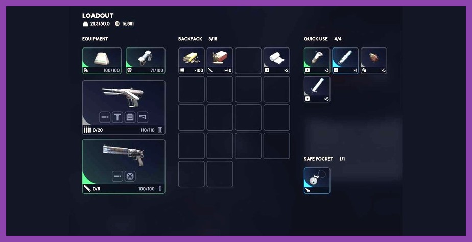 Player loadout screen showing V-9 Railgun, Aegis Shotgun, and Pulse SMG equipped
