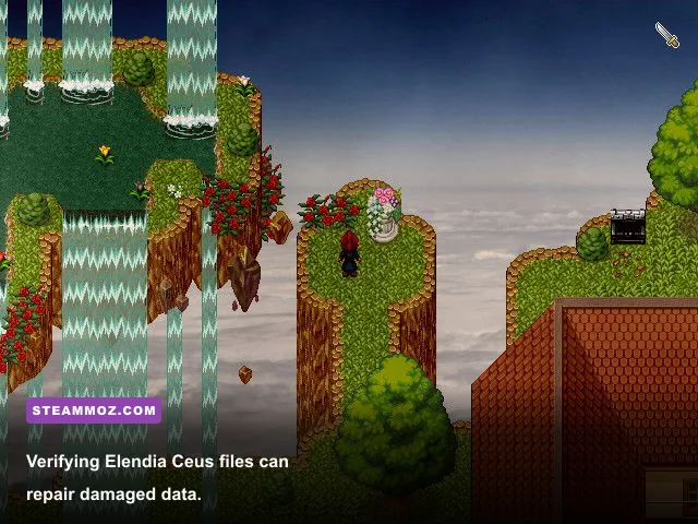 Steam properties window showing the Verify integrity of game files option for Elendia Ceus