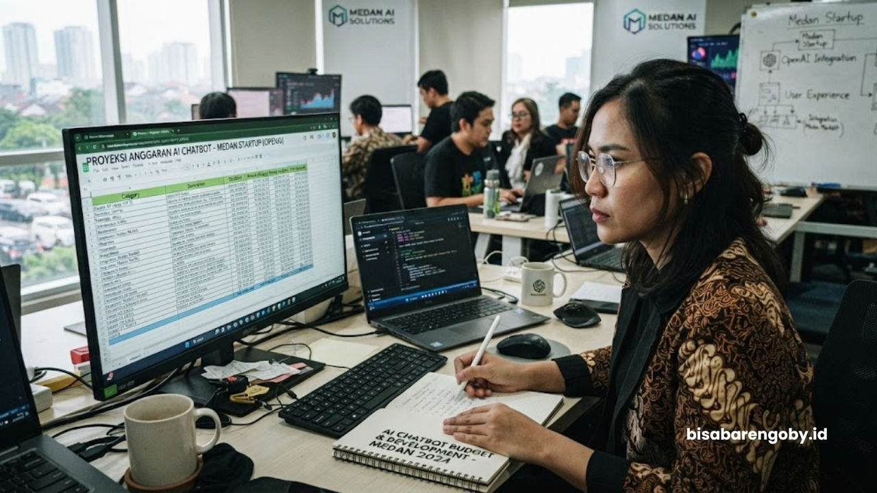 Chief Technology Officer memproyeksikan alokasi anggaran saat menghitung biaya Chatbot AI untuk startup di Medan berbasis OpenAI