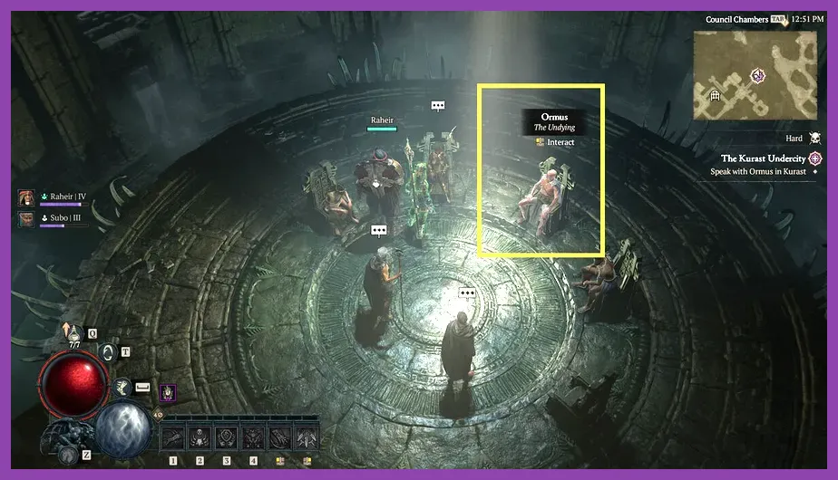 Kurast Undercity time trial map layout in Diablo 4 Vessel of Hatred