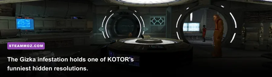 Swarm of Gizka hopping around the main hold of the Ebon Hawk in Star Wars KOTOR