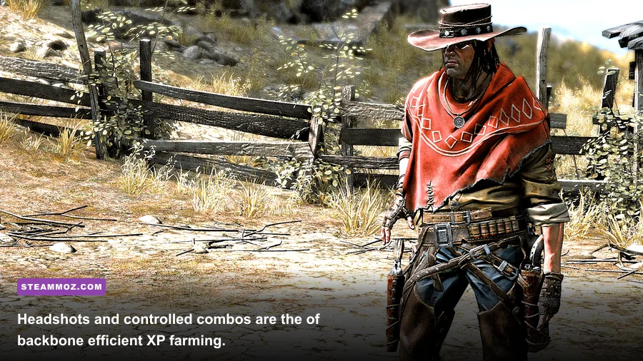 Call of Juarez Gunslinger combat showing a precise headshot with Dead Eye