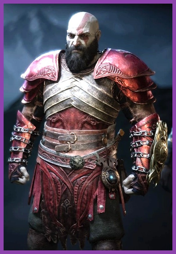 Kratos using Lunda's Lost Armor set in God of War Ragnarok