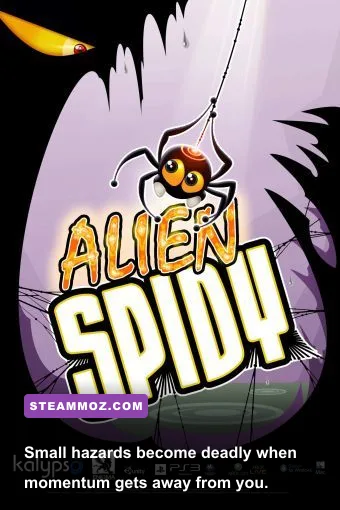 Alien Spidy avoiding enemies and environmental hazards
