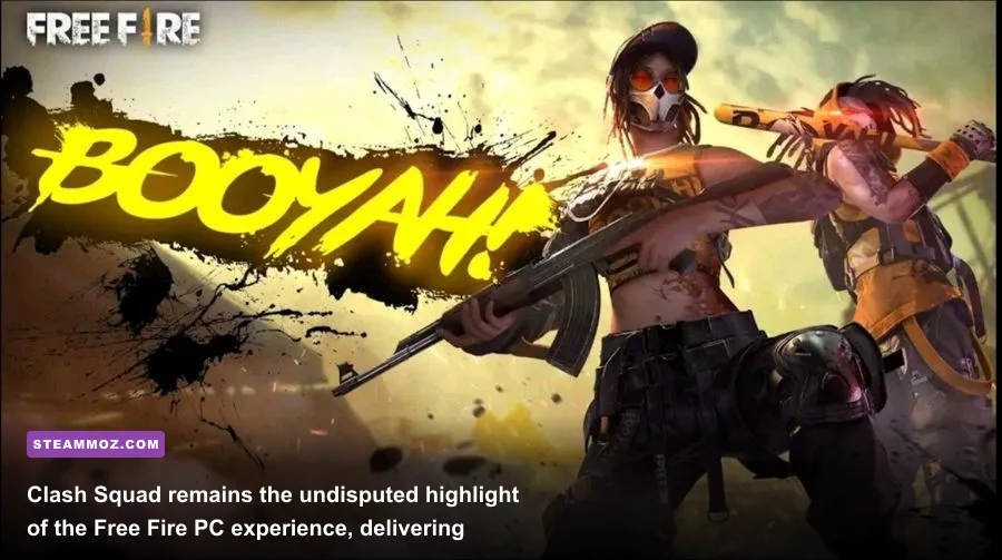 Booyah victory screen showing squad stats and damage breakdown in Clash Squad