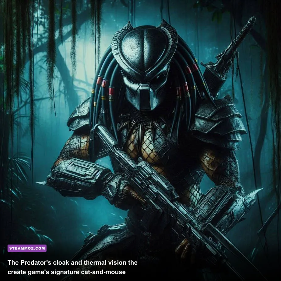 Cloaked Predator using thermal vision above a Fireteam in Predator Hunting Grounds