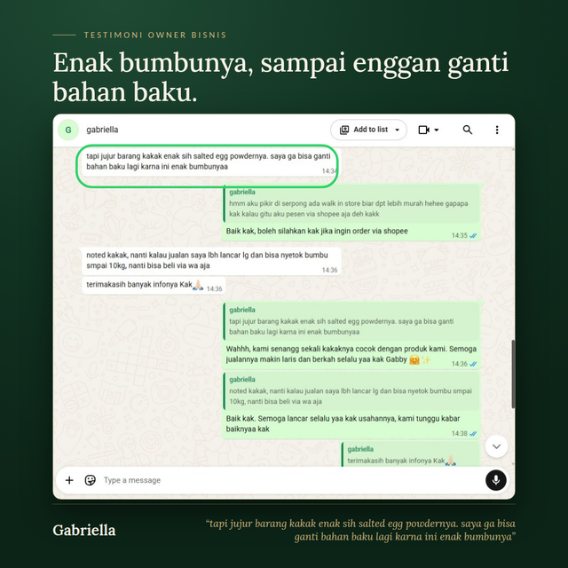 Testimoni owner bisnis Rumavin 5