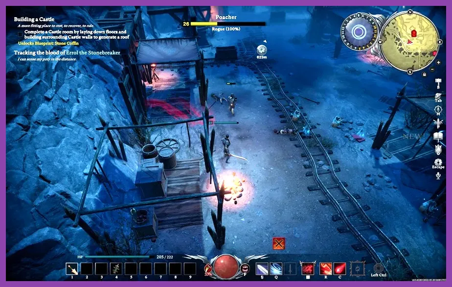 V Rising vampire feeding on high purity Rogue blood NPC inside castle prison cell