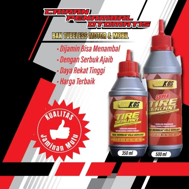 LOWKOS Cairan Tubles 350ml & 500ml Tire Sealant Penambal Ban Otomatis Anti Ranjau Paku untuk Motor dan Mobil - Gambar 3