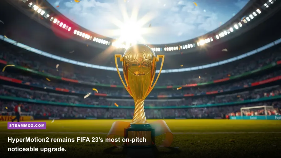 FIFA 23 HyperMotion2 gameplay showing realistic player animations