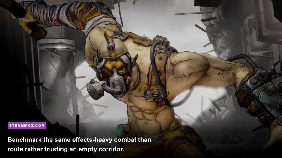 Borderlands 3 Psycho Krieg PC benchmark gameplay with FPS monitoring overlay