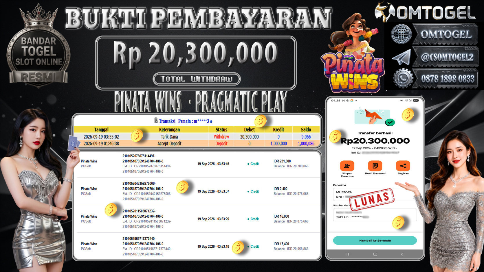 OMTOGEL JACKPOT PRAGMATIC PLAY PINATA WINS Rp.20,300,000,- DIBAYAR LUNAS