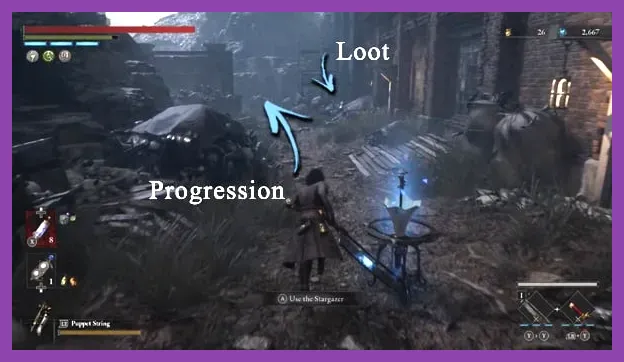 Barren Swamp enemy route and Stargazer in Lies of P