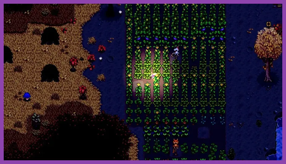 Stardew Valley farmer fighting Serpents with the Galaxy Sword in Skull Cavern