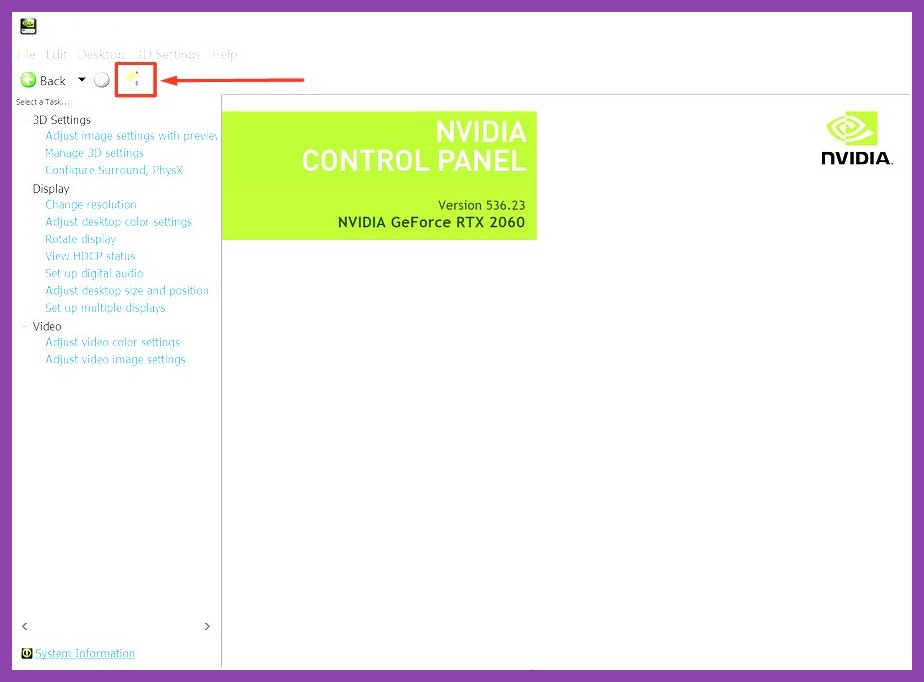 Nvidia Control Panel 3D settings configuration window