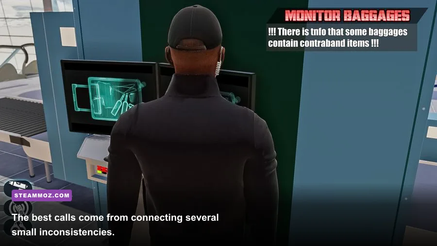 Baggage Inspector identifying suspicious contraband hidden in luggage