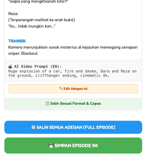 Fitur Copy Semua Adegan 1 Episode Utuh