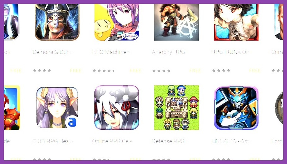 Infographic of top 10 Android RPG games