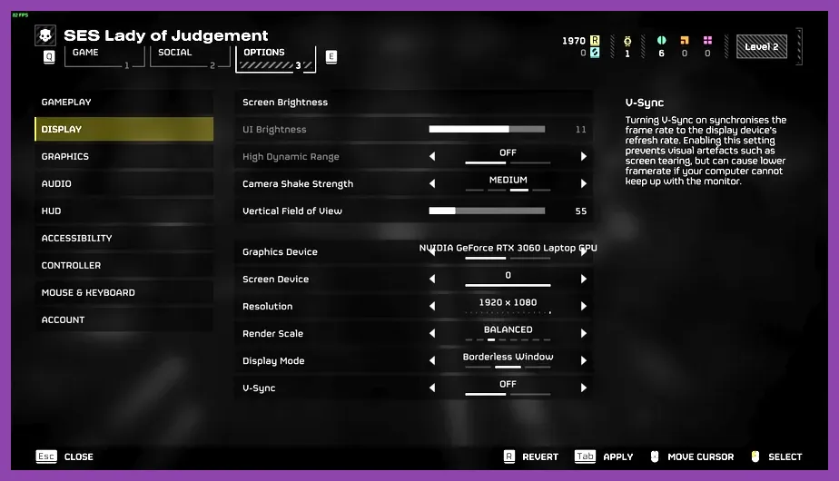 Helldivers 2 graphics settings menu showing preset options