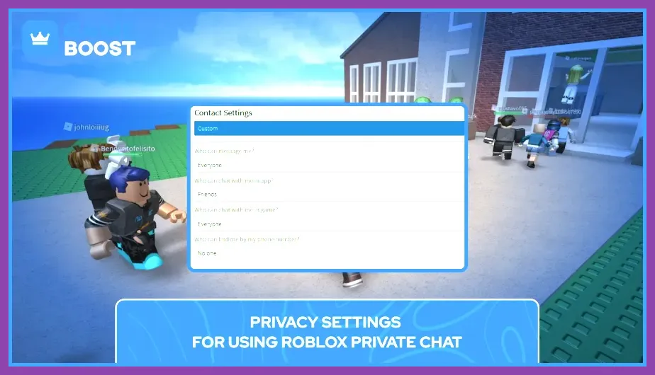 Roblox privacy and chat configuration