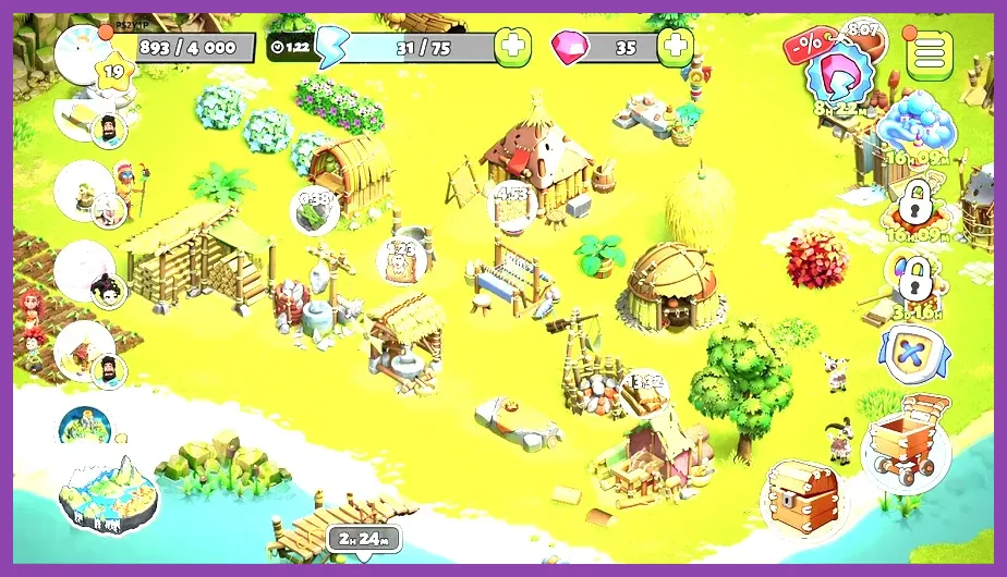 Family Island mobile game interface showing resource gathering