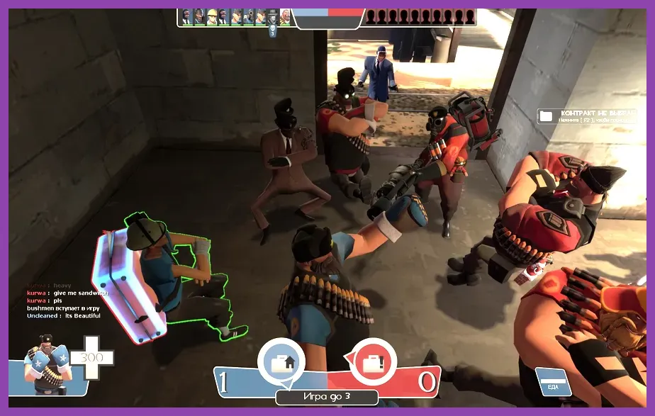 TF2 Engineer building a sentry gun and dispenser