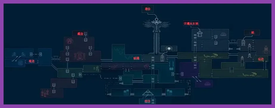 Nine Sols in-game map showing interconnected regions of New Kunlun