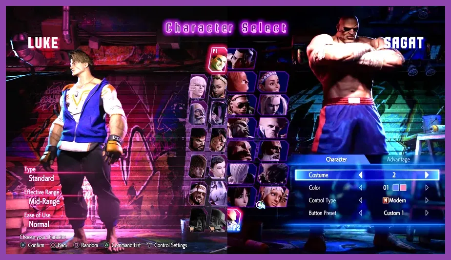 Street Fighter 6 roster selection screen