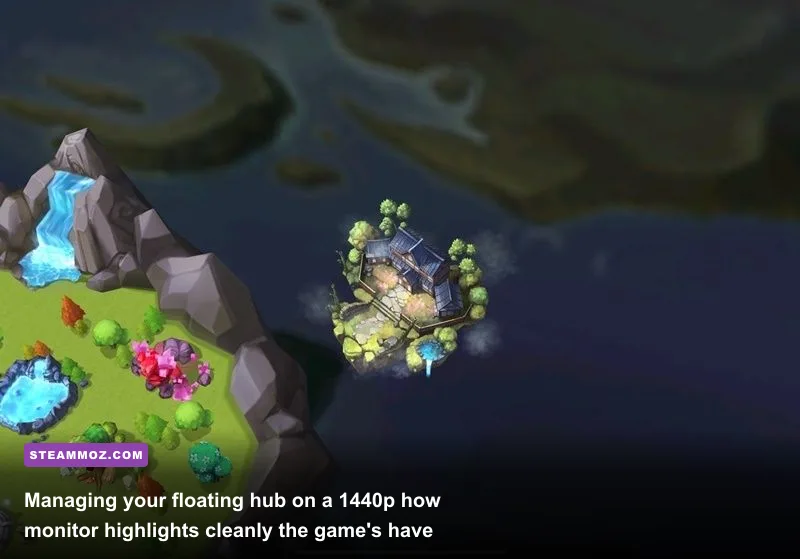 Top down overview of the customizable Sky Island base in Summoners War