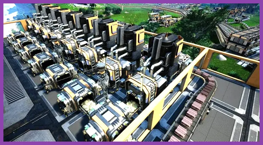 Satisfactory Miner Mk.1 feeding iron ore into starter smelters