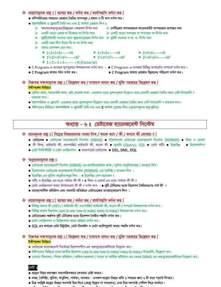 HSC ICT Suggestion 2026-27 PDF Download (All Boards)