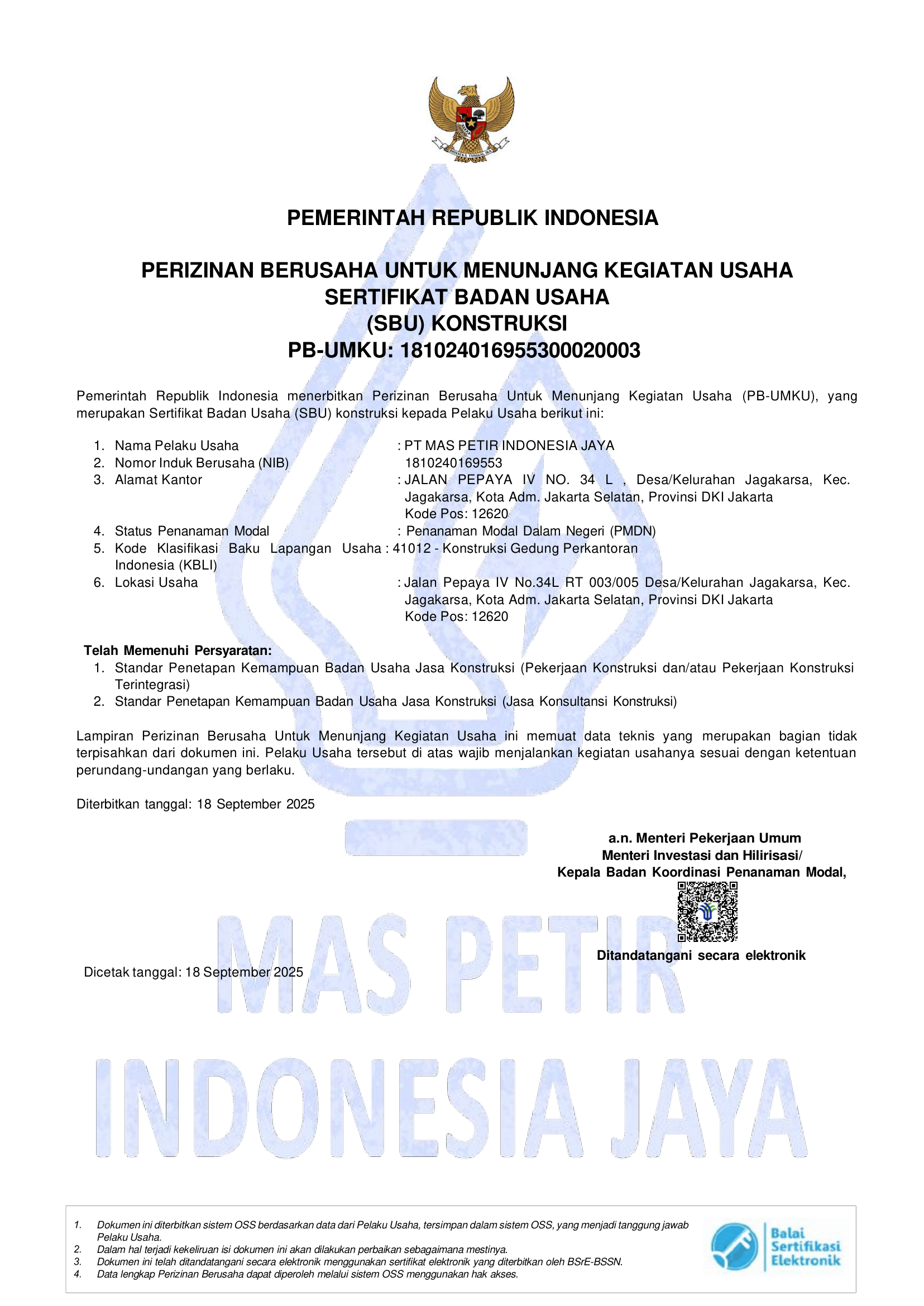 Sertifikasi Badan Usaha Konstruksi Gedung Perkantoran