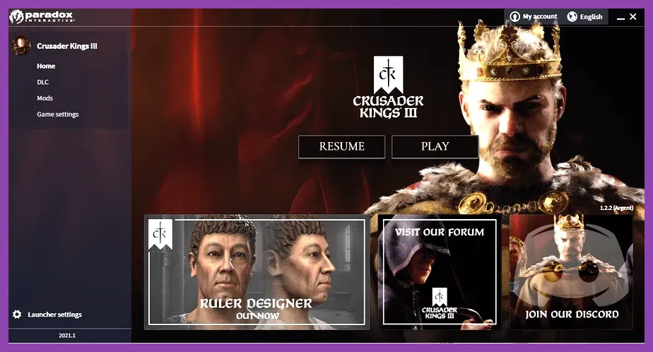Crusader Kings 3 Paradox launcher mod manager
