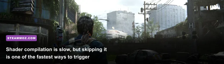 The Last of Us Part I PC shader building progress screen before gameplay