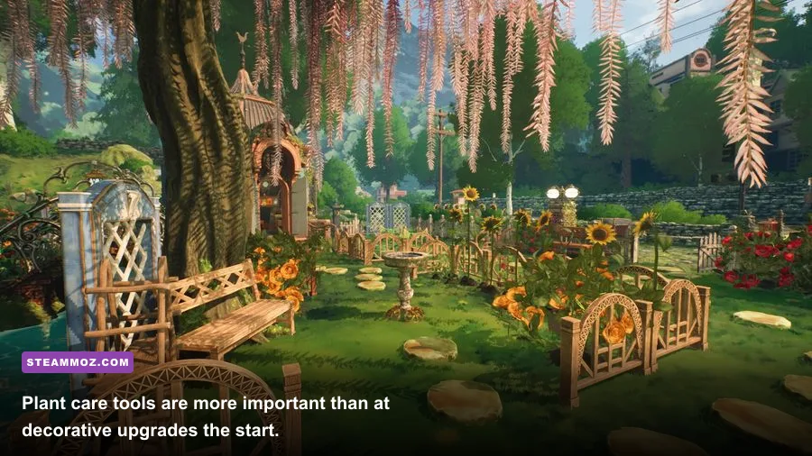 Garden Life player caring for plants with gardening tools