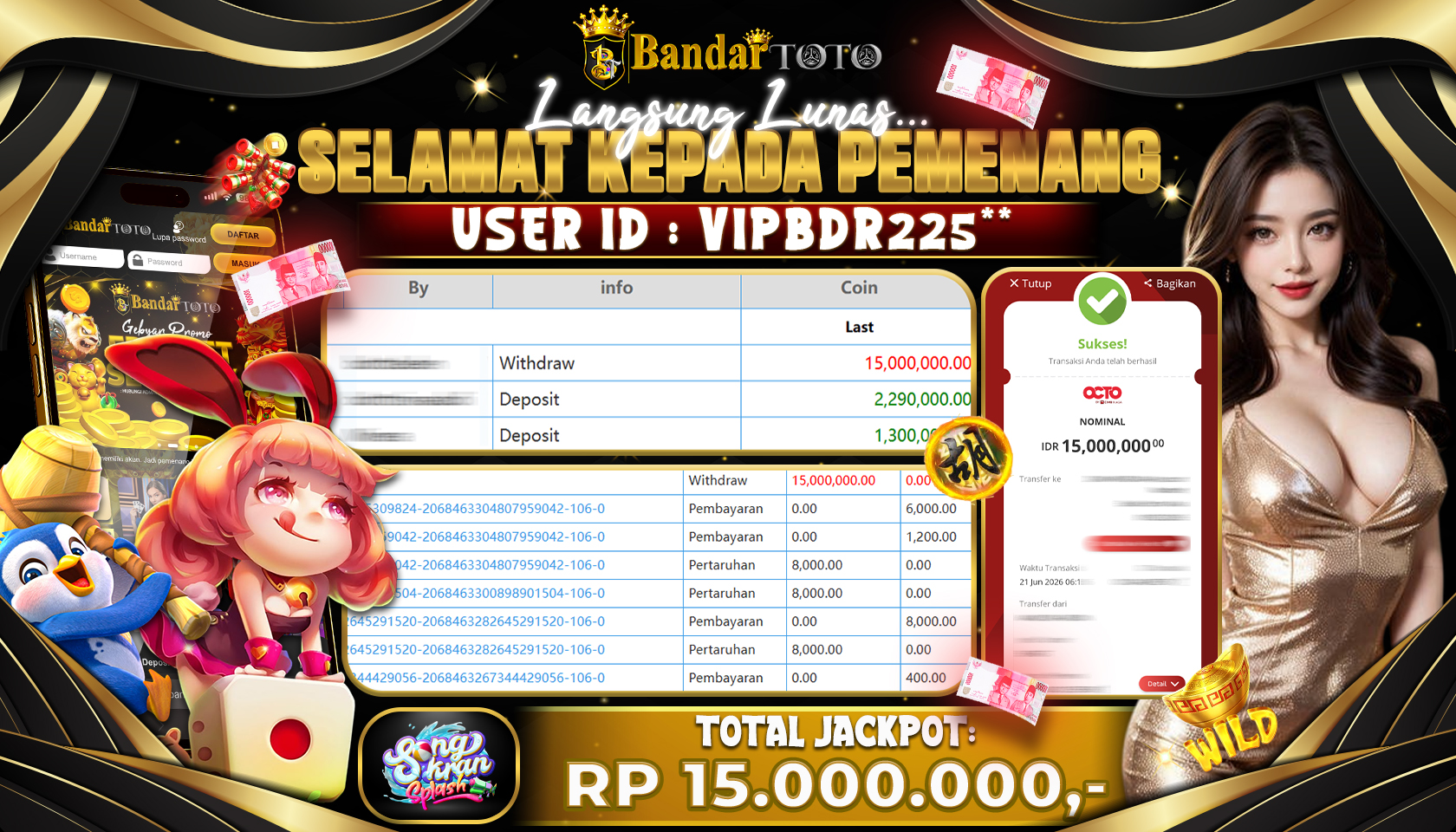 BANDARTOTO JACKPOT PG-SONGKRAN SPLASH 15 JUTA DIBAYAR LUNAS,-
