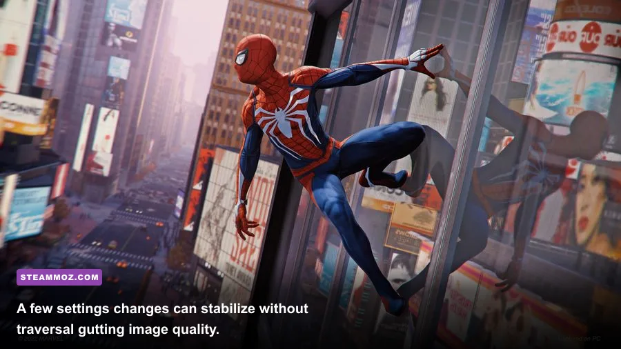 Marvel's Spider-Man Remastered PC graphics settings with ray tracing enabled