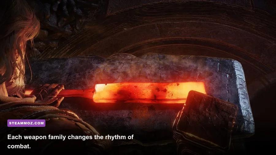 Blades of Fire weapon classes displayed during combat