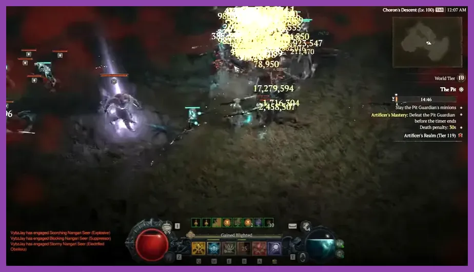Necromancer minion army in Diablo 4