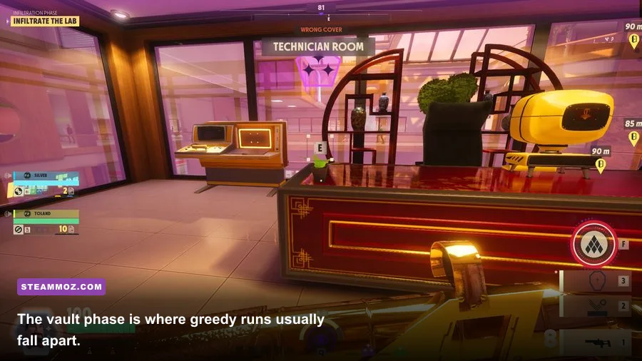 Deceive Inc. team opening the vault before extracting with the package