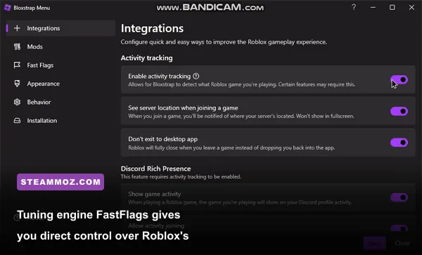 Editing ClientAppSettings JSON FastFlags to uncap frame rate in Roblox
